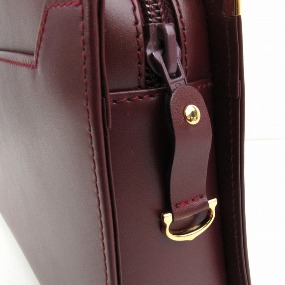💋CARTIÉR-MUST DE CARTIÉR LEATHER BORDEAUX CLUTCH - Picture 11 of 16